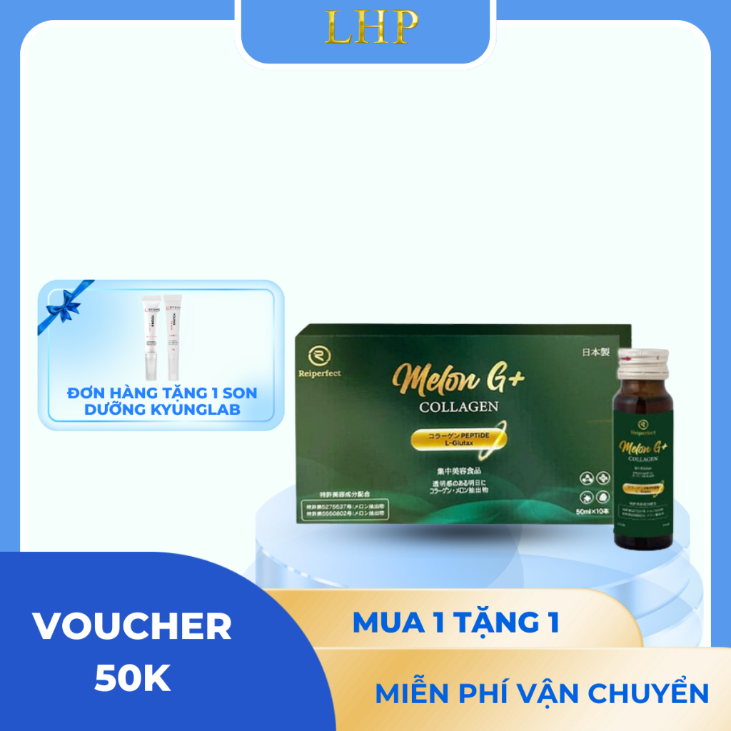 Nước uống collagen Melon G+ giọt vàng trẻ hóa , trắng da, chống oxy hóa, bổ sung đầy đủ collagen  - 