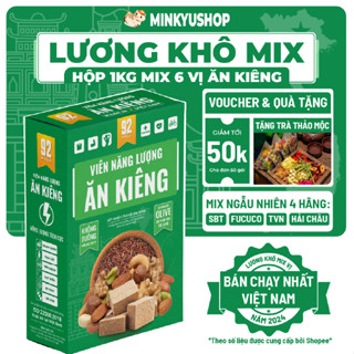 [ĂN KIÊNG] Hộp 1KG Lương Khô MIX VỊ ĂN KIÊNG, Nhẹ bụng, Ít Calo, Cắt giảm 80% Đường, Healthy