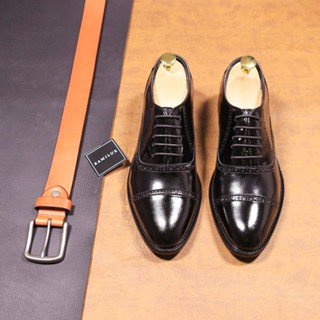 (OF68) Giày Tây Nam Oxford Công Sở Cao Cấp KAMILUX Đế Phíp, Da Bò Nguyên Tấm Lịch Lãm, Sang Trọng