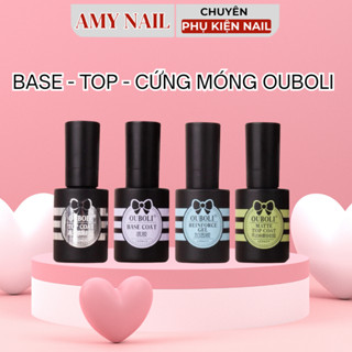Base top, cứng móng, top lì, kiềm dầu, top loang OUBOLI, Bộ dung dịch OUBULI hàng chuẩn - Chai 15ml
