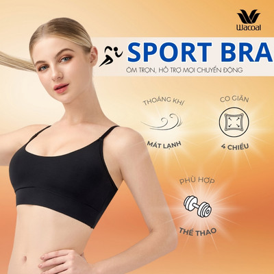 Áo lót Wacoal IOB9301 Trendy Bra không gọng kiểu áo 2 dây không móc gài (giả bra thể thao)