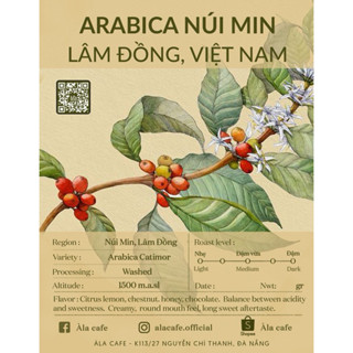 Cà phê Arabica Vương Farm, Núi Min Đà Lạt G1 rang Medium hái chín 100%