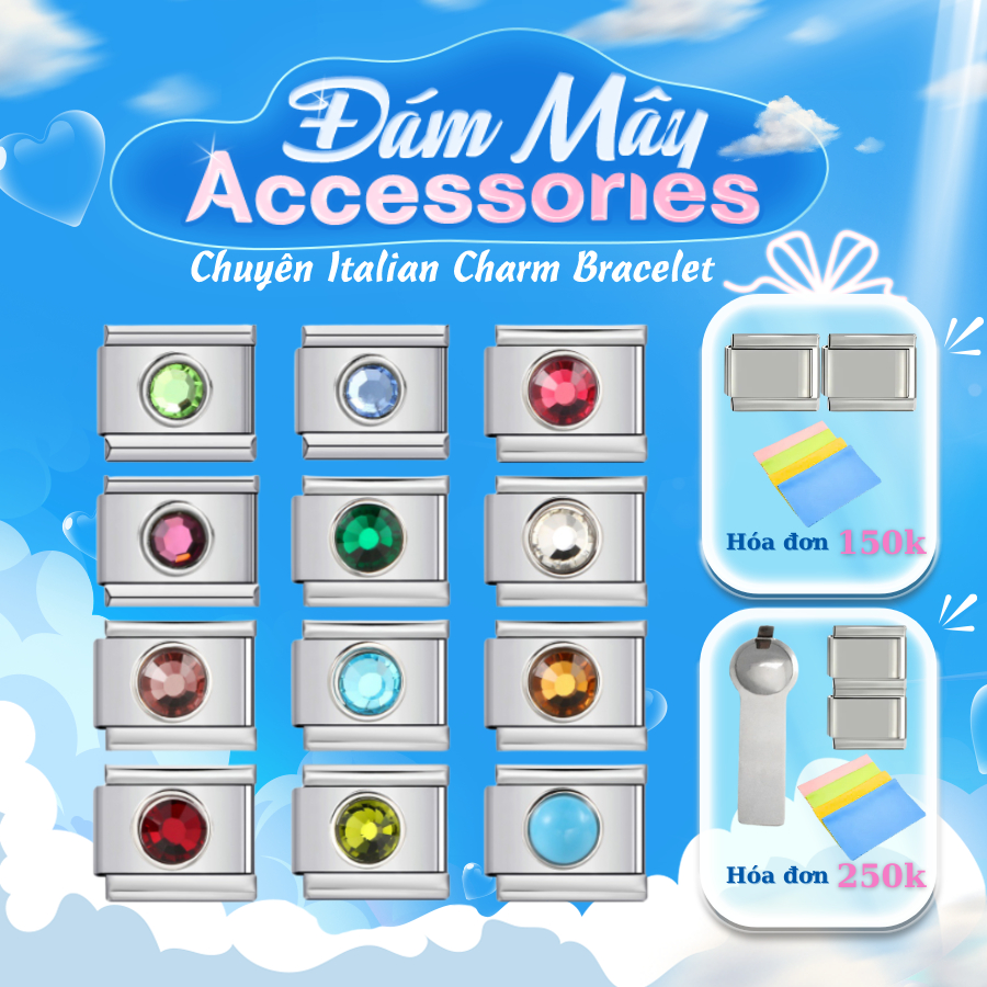 Charm Đá Theo Tháng Sinh Vòng Tay Italian Charm Bracelet
