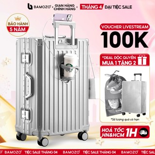 Vali du lịch Khung nhôm Bamozo 9066 chống xước, có khóa sập, bo góc chống va đập - Size 20, 24, 28