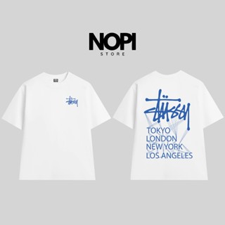  ÁO THUN STUSSY TOUR BLUE FORM RỘNG NAM NỮ UNISEX VẢI COTTON CAO CẤP 280GSM DÀY DẶN - NOPI STORE 