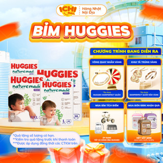 Combo 3 gói Tã bỉm dán/quần HUGGIES PLATIUM NATURE MADE size M58/L44/XL 38/XXL26/S82/NB60 - Hàng chính hãng công ty