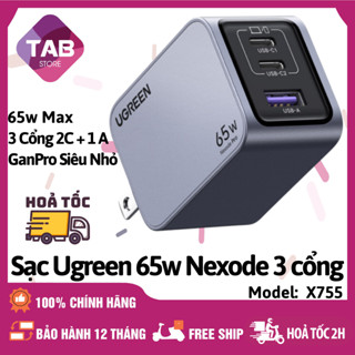 Sạc UGREEN 65W Nexode GaN Pro 3 Cổng X755 Chính Hãng - Bảo Hành 12 Tháng