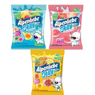  COMBO Kẹo dẻo có nhân Alpenliebe hương trái cây hỗn hợp Biển Xanh Long Lanh Ong Óng Ánh và Tim Đào Ngọt Ngào 