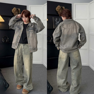 Áo Khoác Jean WAS RÁCH PHỐI ZIP TAY Có Túi Trong Form Rộng Unisex Nam Nữ 🖤 Áo khoác bò denim Jaystoree 🖤