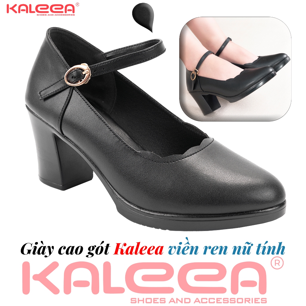 Kaleea: Giày Cao Gót viền ren nữ tính MO639 (7P)
