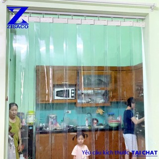Rèm Nhựa PVC Xoay Trượt Dồn Gọn ZISACO (Tặng Đầy Đủ Phụ Kiện), Ngăn Lạnh Điều Hòa, Ngăn Côn Trùng