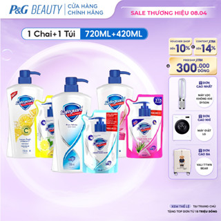 Combo Sữa Tắm & Nước rửa tay SAFEGUARD Loại Bỏ 99.9% Vi Khuẩn Chai 720ML Và Túi 420ml