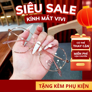 Gọng kính kim loại lục giác nam nữ hàn quốc VE03 ,Nhận cắt cận viễn loạn Kính mắt ViVi