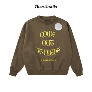 Áo Sweater Artwork ROSS STUDIO Nâu Nỉ Chân Cua 580gsm - R IC UNKNOWN SWEATER