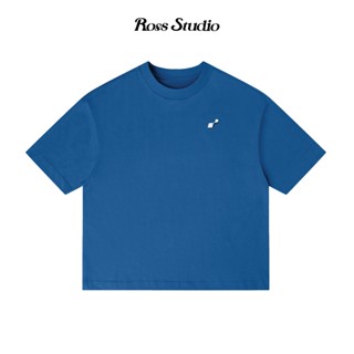Áo Thun ROSS STUDIO Xanh Coban Cotton 280gsm Logo Kim Loại - R IC COBAN BLUE
