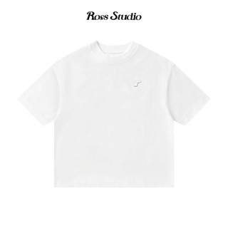 Áo Thun ROSS STUDIO Trắng Cotton 280gsm Logo Kim Loại - R IC BASIC WHITE