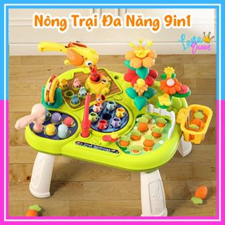  Đồ Chơi Nông Trại Vui Vẻ 9in1 Bàn Bận Rộn Đa Năng Có Nhạc Nhổ Cà Rốt Câu Cá Đập Chuột - Đồ Chơi Giáo Dục Sớm Cho Bé 