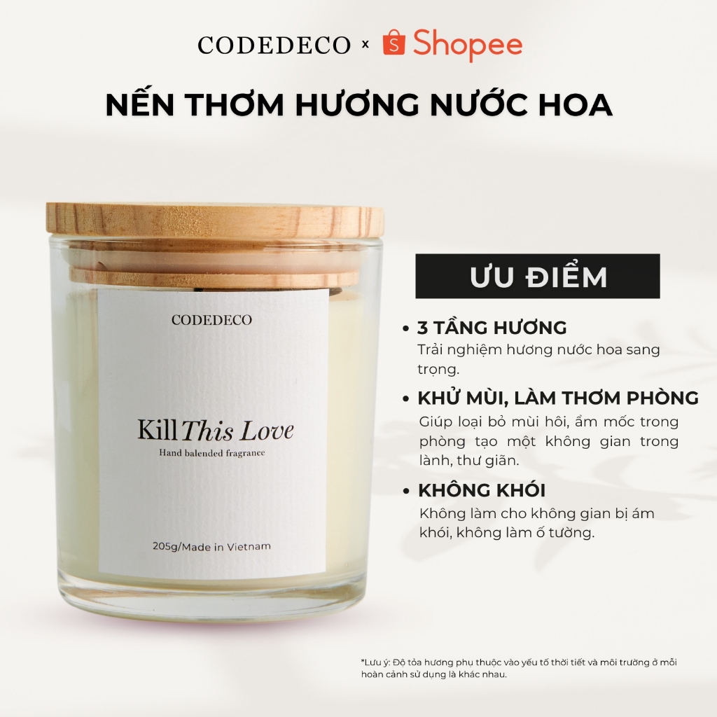 Nến thơm CODEDECO hương nước hoa So Sexy By Night Ngọt ngào, Ấm áp 105g - 205g
