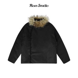 Áo Khoác Bomber ROSS STUDIO Đen Lông Thu Đông Nút Bấm - FALL WINTER BOMBER JACKET