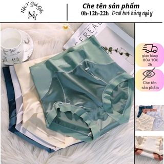  Set 5 Quần lót nữ lụa satin cạp cao gen bụng,nâng mông thấm hút tốt kháng khuẩn,co giãn 4 chiều không lộ viền mã 74 