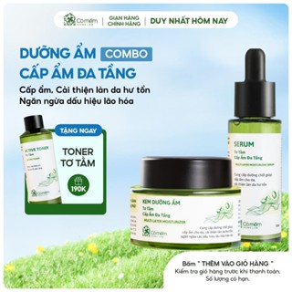 Combo Dưỡng Da Mặt Serum Kem Dưỡng Ẩm Đa Tầng Tơ Tằm Với Hoạt Chất HA B5 Creamide Betaglucan Cỏ Mềm