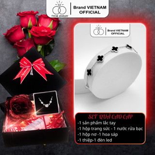  Lắc Tay Bạc Nữ Tyche Black Leaf Vòng Tay Cỏ 4 Lá Bắt Sáng Lấp Lánh Vòng Tay Sang Trọng Thanh Lịch Tyche Jewelry 