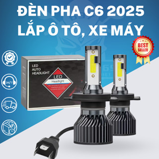 Đèn pha LED xe máy, ô tô C6 Silver 2025 gắn ô tô, xe máy không độ chế. Sáng gấp 3 lần đèn zin. Bảo hành 6 tháng