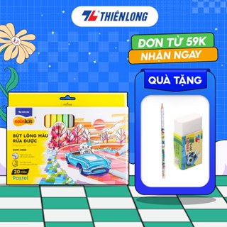 Bút lông màu Fiber Pen 20 màu Pastel Thiên Long Colokit rửa được an toàn sử dụng tô màu, vẽ tranh, calligraphy SWM-C008