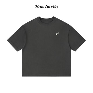 Áo Thun ROSS STUDIO Xám Chì Cotton 280gsm Logo Kim Loại - R IC LEAD GRAY