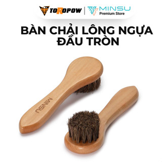 Bàn Chải Đánh Gìay Đầu Tròn Cán Dài MINSU M2411 Chuyên Dùng Lấy Sáp, Kem Vệ sinh Giày Da & Đồ Da Đánh Kẽ Chi Tiết Nhỏ