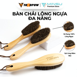 Bàn Chải Đánh Giày Lông Ngựa Có Tay Cầm MINSU M2416 Giúp Vệ Sinh, Đánh Bóng Xi Giày, Tiện Ích Và Đa Năng