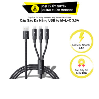  Cáp Sạc Nhanh Mcdodo 3A 3 trong 1 | Cáp USB to M+L+C Tiện Lợi Chính Hãng 