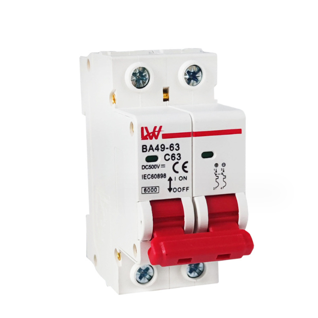 Aptomat MCB DC 1000V 2p Át DC 1000V 2P 63A Bộ ngắt mạch một chiều Năng Lượng Mặt Trời FXBZ-63/2P DC 