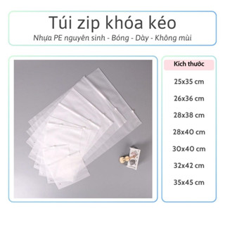 Túi zip khóa kéo trong suốt và nhám mờ đựng quần áo, giày dép nhựa PE - Bao Bì Lê Gia Cát