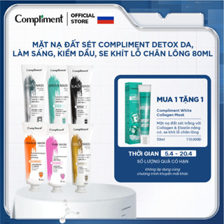 Mặt nạ đất sét Compliment detox da, làm sáng, kiềm dầu, se khít lỗ chân lông 80ml