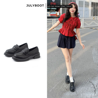 Giày Loafer Đen Da Lì - Lido Đốc Oxford Đế Bệt Giày Mọi Êm Chân Công Sở Phong Cách Lolita Nữ Sinh Nhật Bản Tiểu Thư lf6