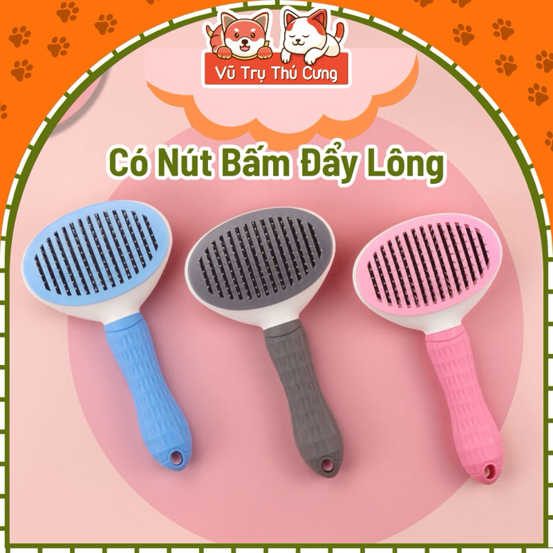 Lược chải lông chó mèo có nút bấm