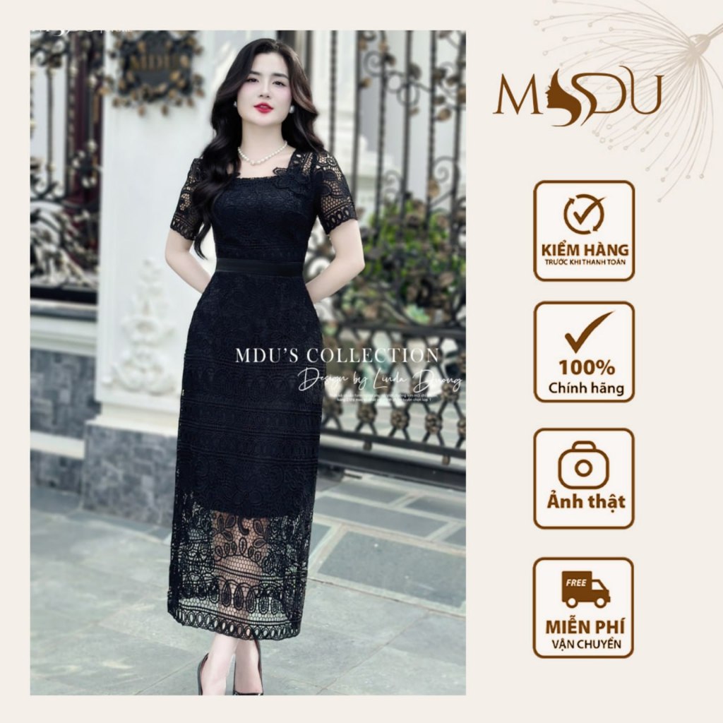 Váy Ôm Body MDU4411 Chất Liệu Ren Hàn Dệt Hoa Cao Cấp Từ MDU K28-D1-1