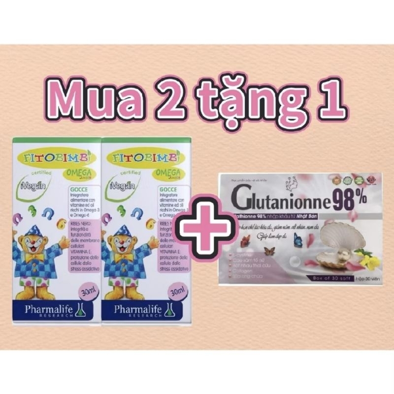 COMBO mua 2  Fitobimbi Omega Junior tặng 1 hộp glutathionne