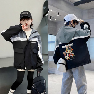 Áo khoác trẻ em size đại FAK4A phối sọc in hình tiền cá tính chất dù dày dặn FIVEBE