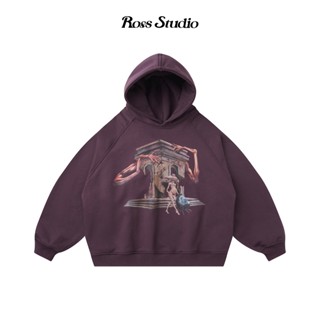 Áo Hoodie Artwork ROSS STUDIO Tím Nỉ Chân Cua Form Raglan  -  DIVERGENT HOODIE