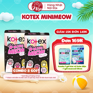 [Combo 8 gói] Băng vệ sinh Kotex Mini Meow siêu mềm 24cm (Gói 8 miếng) - nepshop1