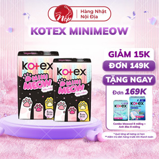 Băng vệ sinh Kotex Mini Meow, siêu mềm mỏng cánh, 24cm 8 miếng - Nepbeauty