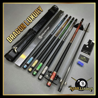 [Hàng Chính Hãng] Cơ Bida Lỗ Dragon Lux Full Carbon Tay Bọc Da Cao Cấp, Ren Radial Chuôi Composite Siêu Cứng