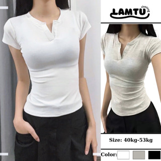 Áo thun cổ trụ tàu ôm body cotton 2 màu trắng xám Lâm Tú Clothing-MA 305