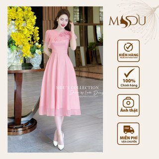 Váy Tơ Óng MDU4164 Thiết Kế Gam Hồng Ấn Tượng Cùng Dáng Váy Xòe Từ MDU K32-D2-5