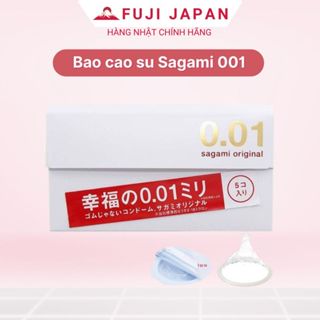 [Tách lẻ 1 cái] Bao Cao Su Sagami 001 Siêu Mỏng Nhất Thế Giới, BCS Siêu Chân Thật Từ Nhật Bản (5 Bao/Hộp) (che tên)