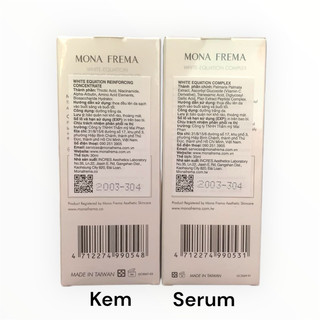 SET SERUM + KEM LÀM TRẮNG DA MONA FREMA WHITE