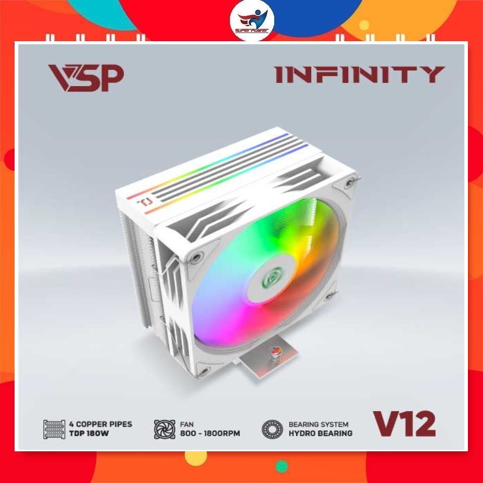 Tản nhiệt khí CPU VSP V12 LED ARGB - Hàng chính hãng