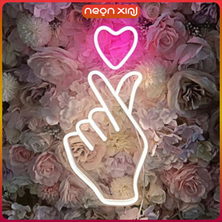 Đèn LED Neon Hình Tay Thả Tim – Decor Phòng Ngủ, Studio, Quán Cafe – Neon Sign Finger Heart
